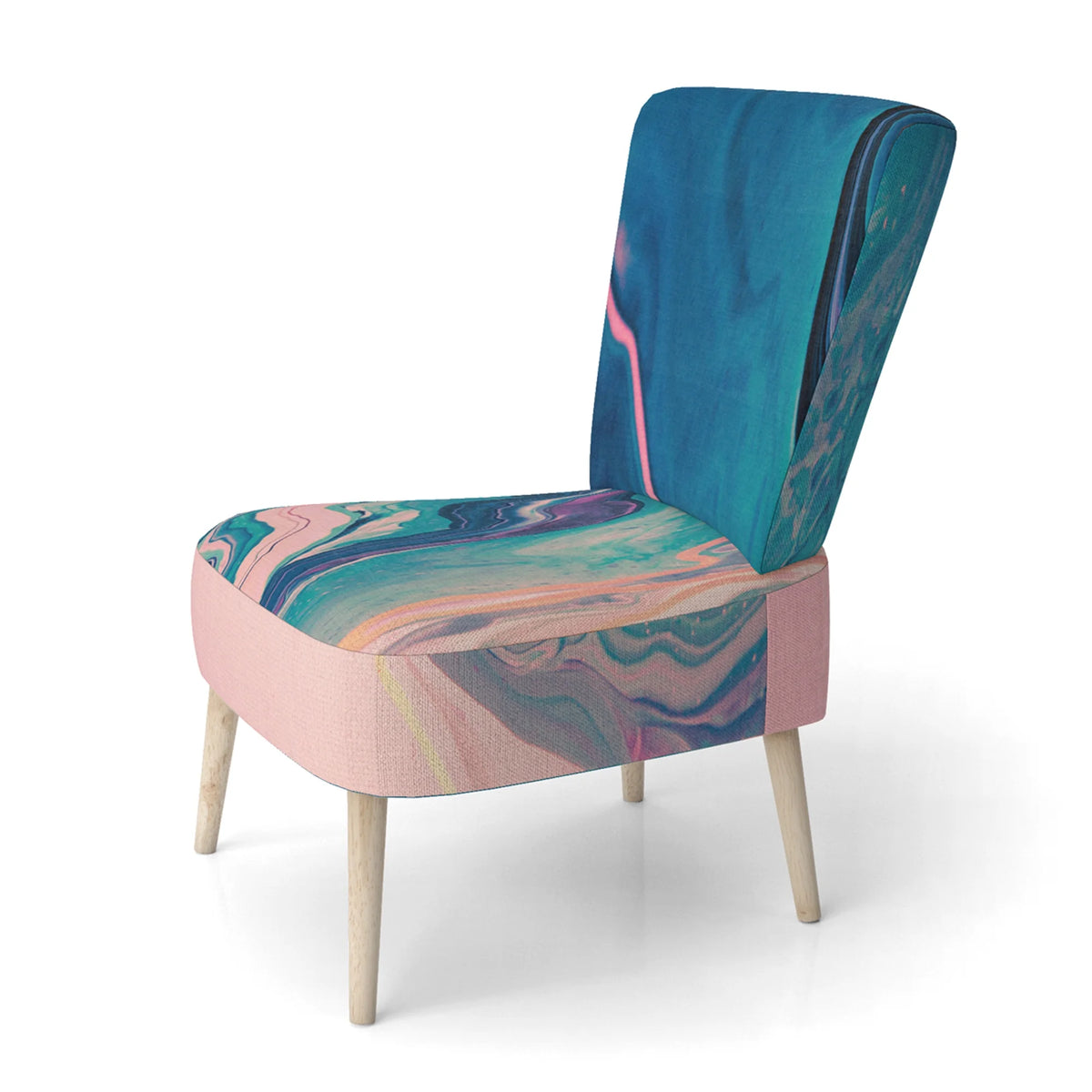 Emerald And Pink Marbled Accent Chair K53775