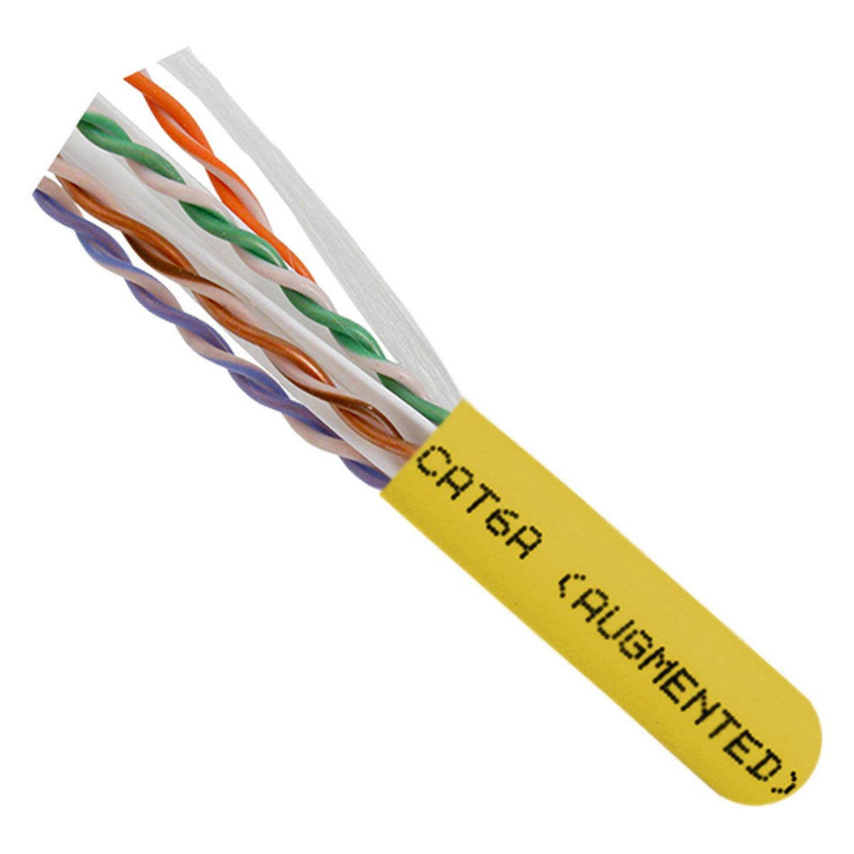 1000ft Cat6a Plenum Solid Network Cable, Yellow X63713