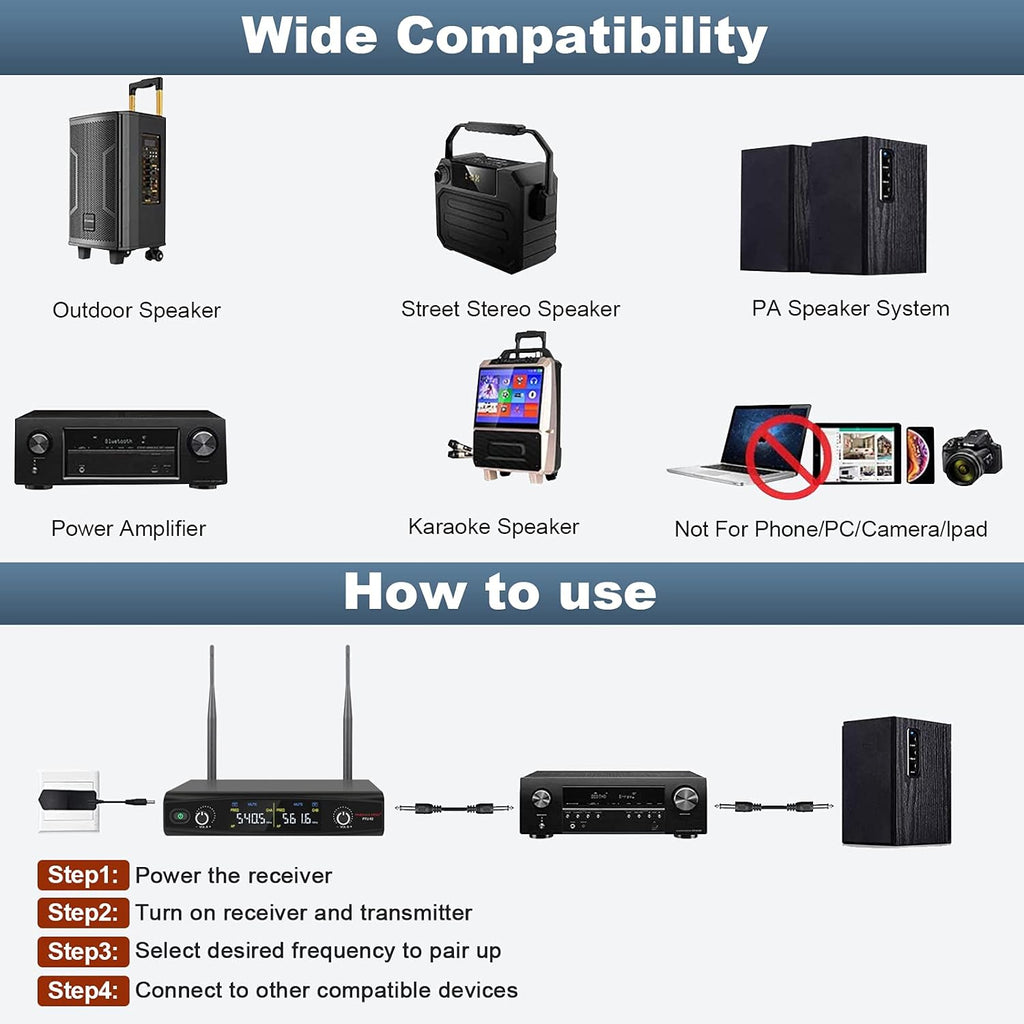 UHF Wireless Handheld Microphone System with Case V9465