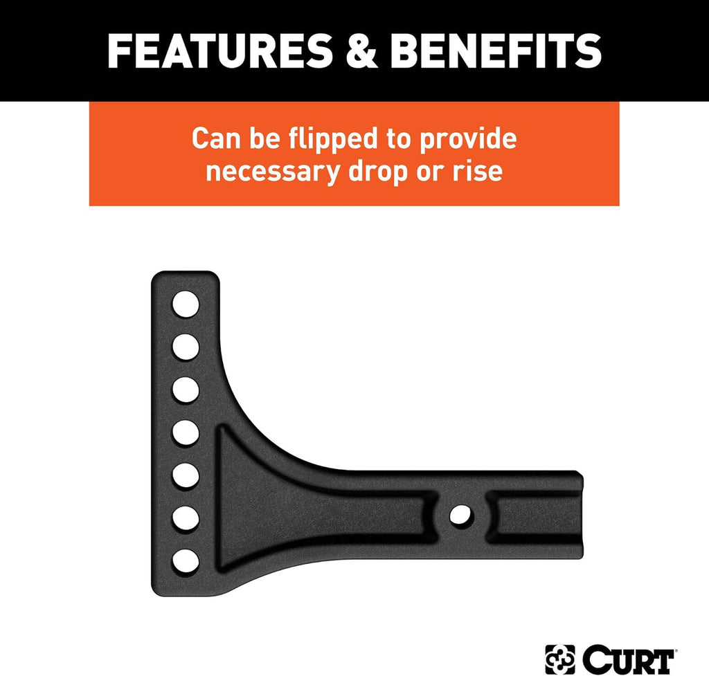 Replacement Weight Distribution Hitch Shank, 2-1/2-Inch Receiver, 2-Inch Drop, 6-Inch Rise, Black P17059
