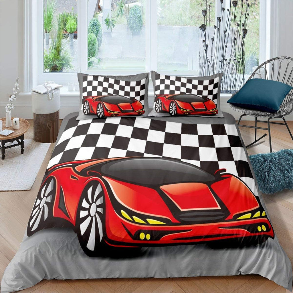 Black White Full Size Kids Football Comforter Cover Bedding Set V17602