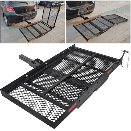 500lbs Hitch Mounted Cargo Carrier with Loading Ramp Y46096