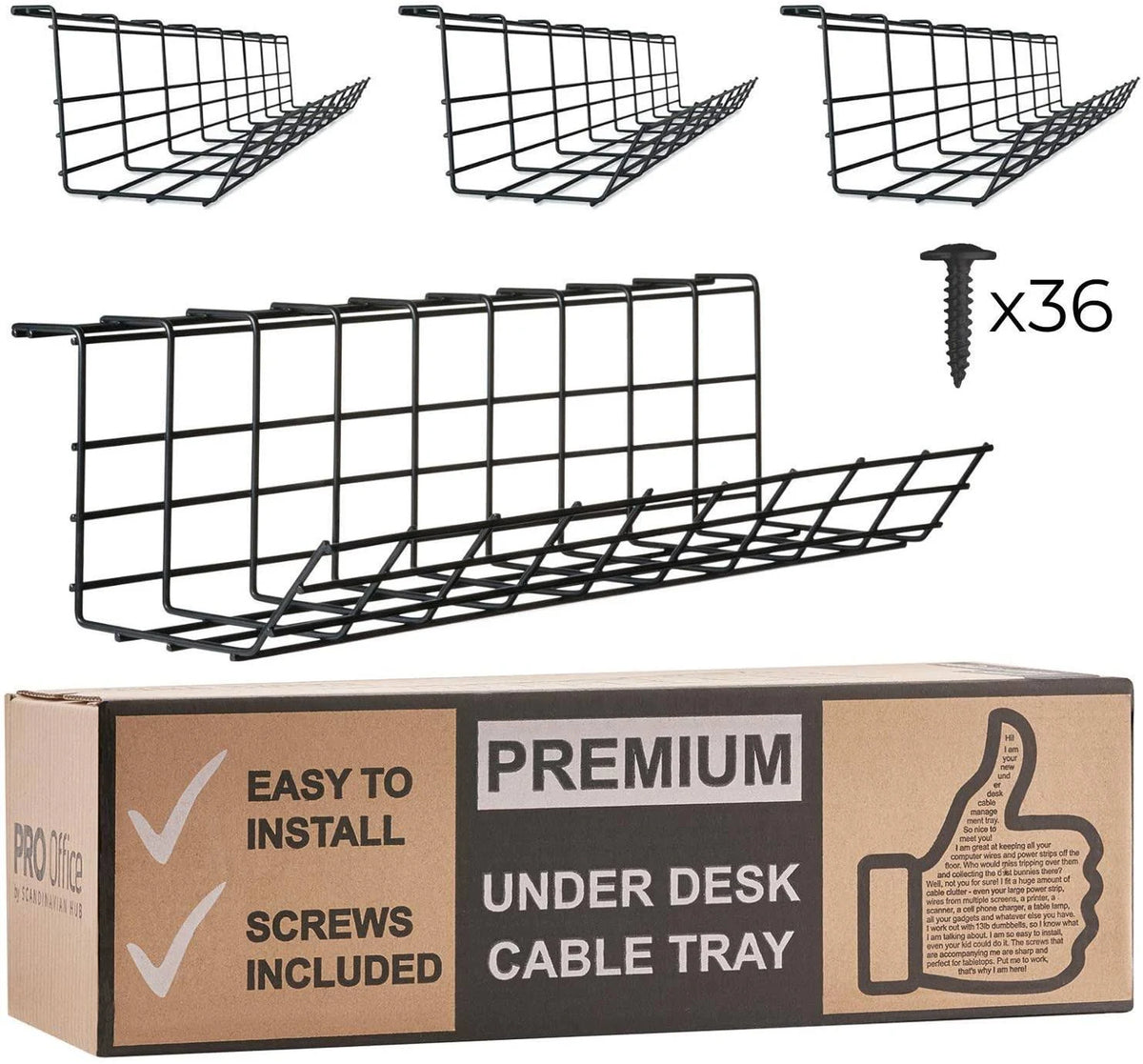 Under Desk Cable Management Tray G6357