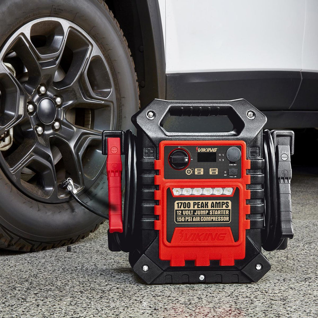 Portable Car Battery Jump Starter and Power Pack with 150 PSI Air Compressor C868780