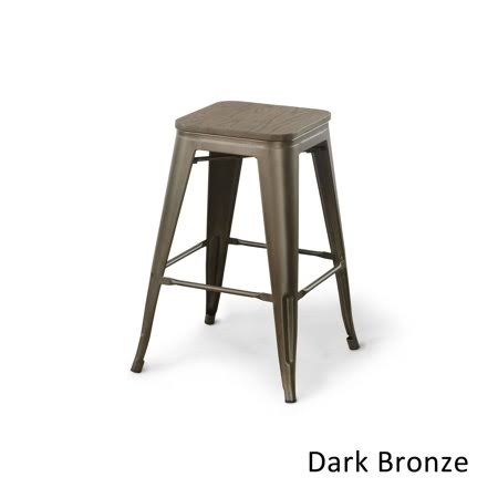 Bronze Metal Square Barstool Set of 2 J4200