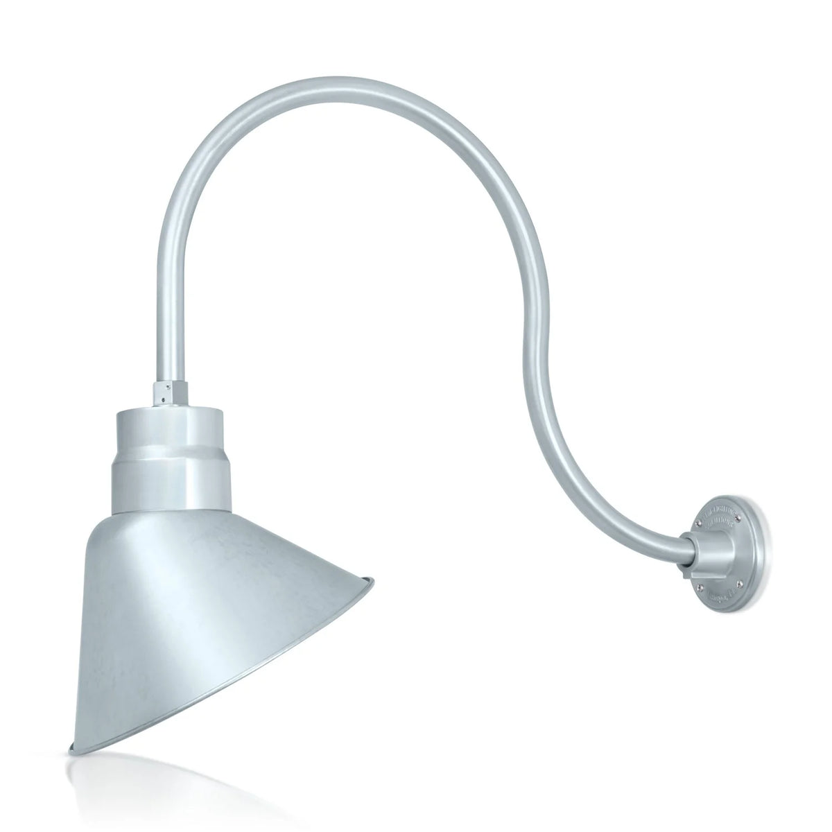 Galvanized Wall Sconce Sign Light Fixture with 24in Extension Arm, 9W 900lm A19 LED Bulb Y416413