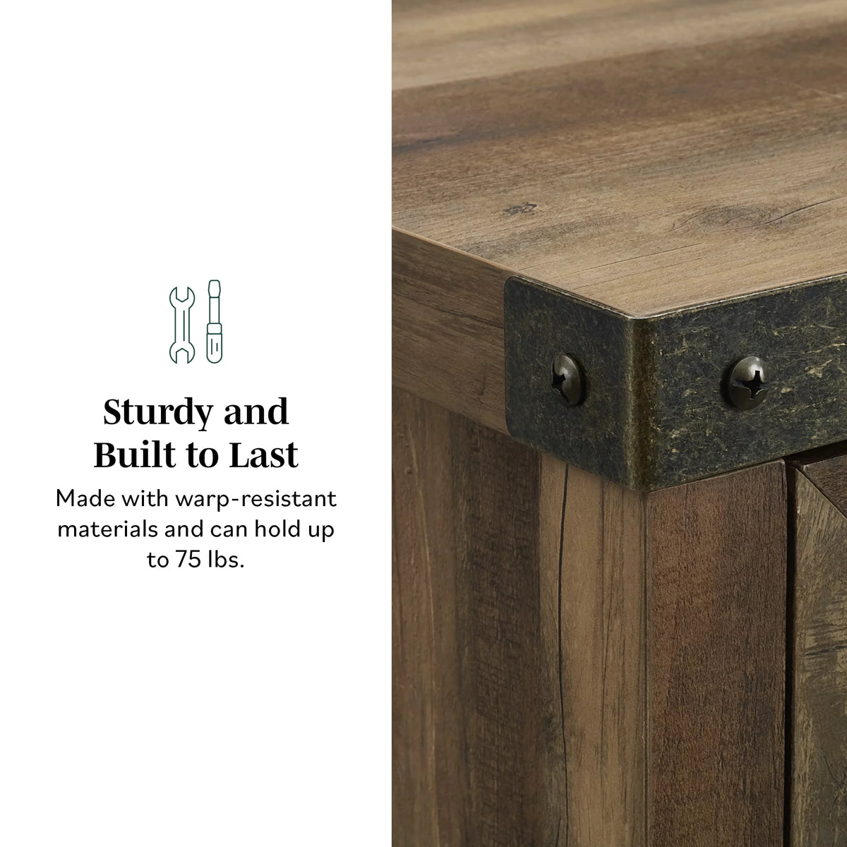 Grey Wash Sliding Barn Door Accent Cabinet W7309