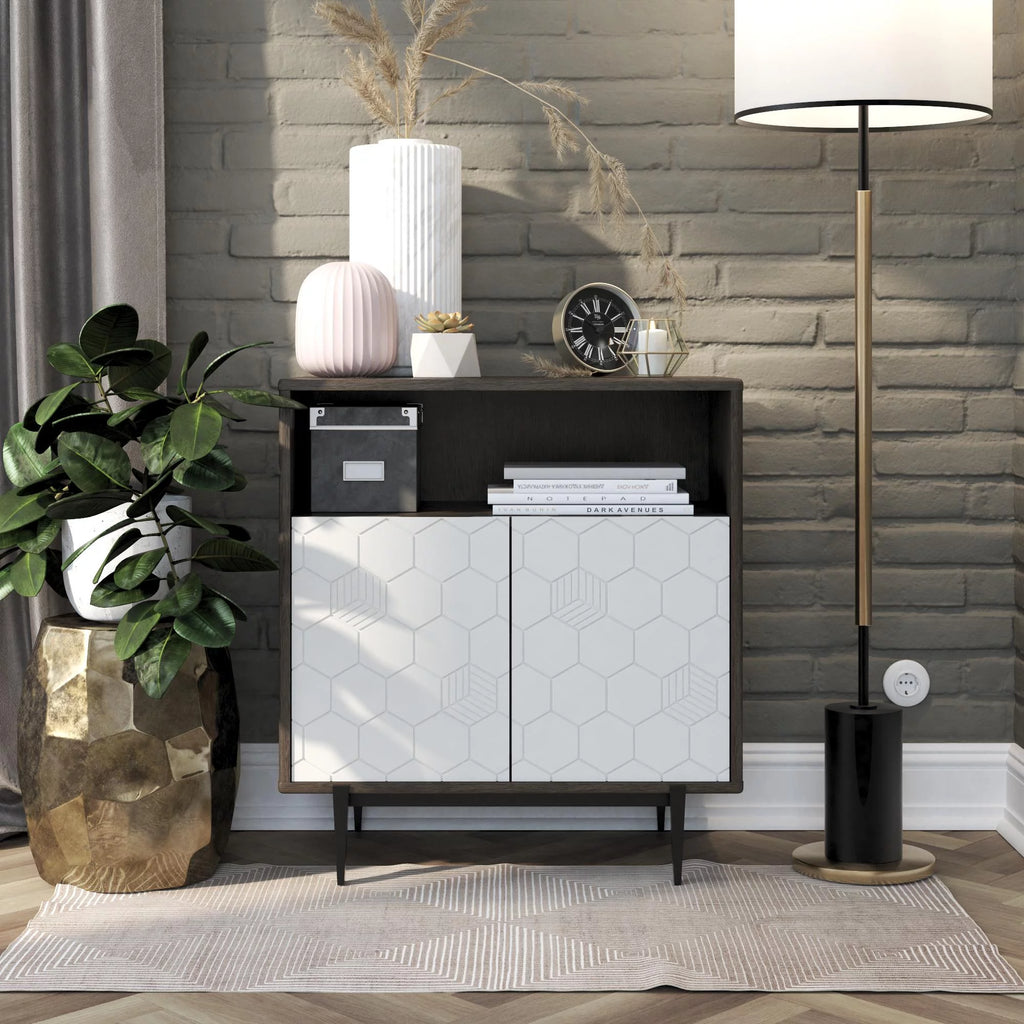 Gray Oak Storage Cabinet T658