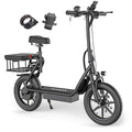 Electric Scooter with Seat, 500W Motor, 14'' Tires, Foldable S4944