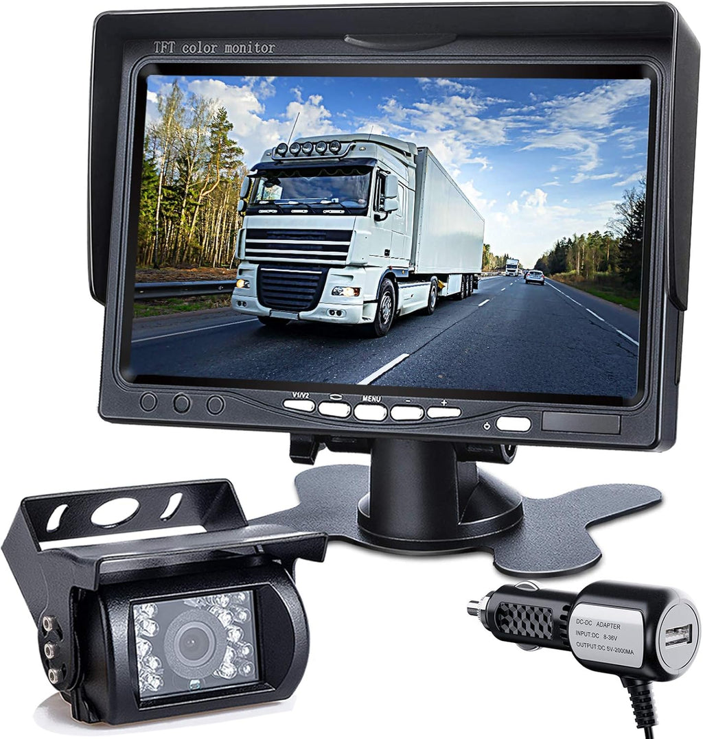 7-inch HD Backup Camera Monitor Kit, IP69 Waterproof, Pack of 2 Q7834
