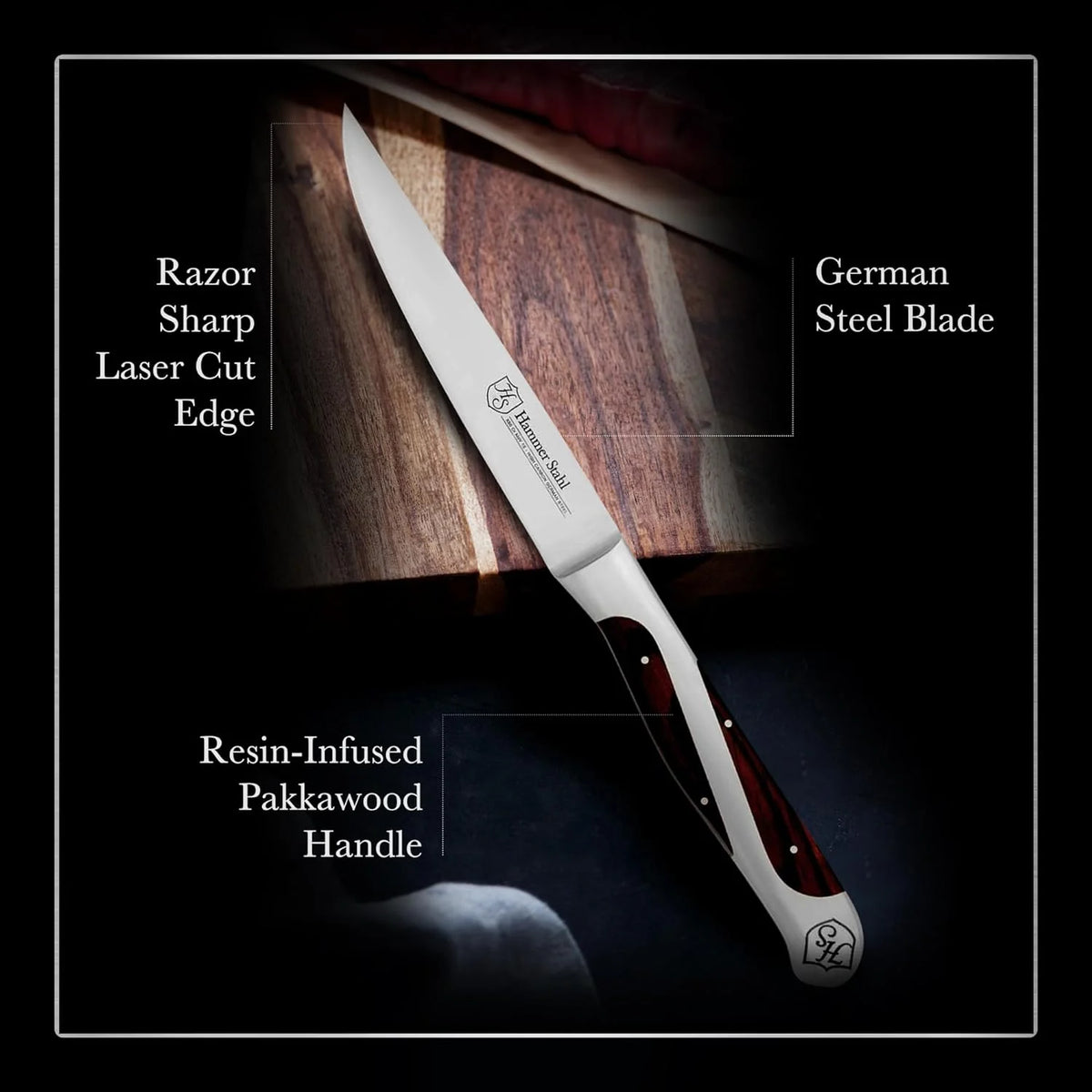 High Carbon German Steel 5-Inch Non-Serrated Steak Knives Set Of 4 L82295