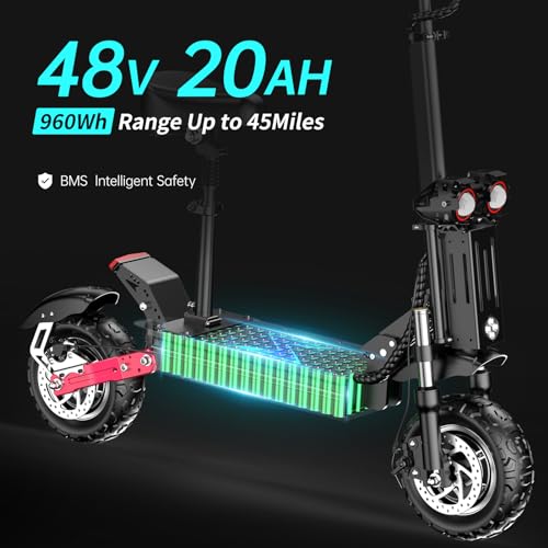 Electric Scooter 5600W Dual Motor 50MPH 45Miles 11" Off Road Folding D457554