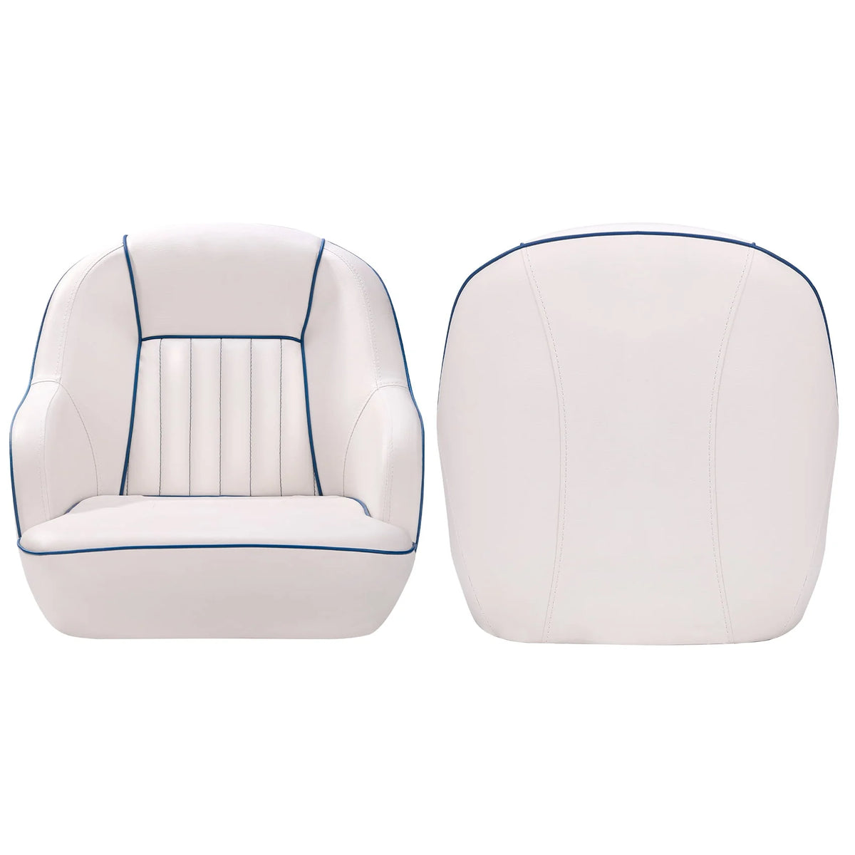 White Navy Blue Boat Seat E296