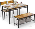4 Piece Dining Table with 2 Chairs and Bench O42023