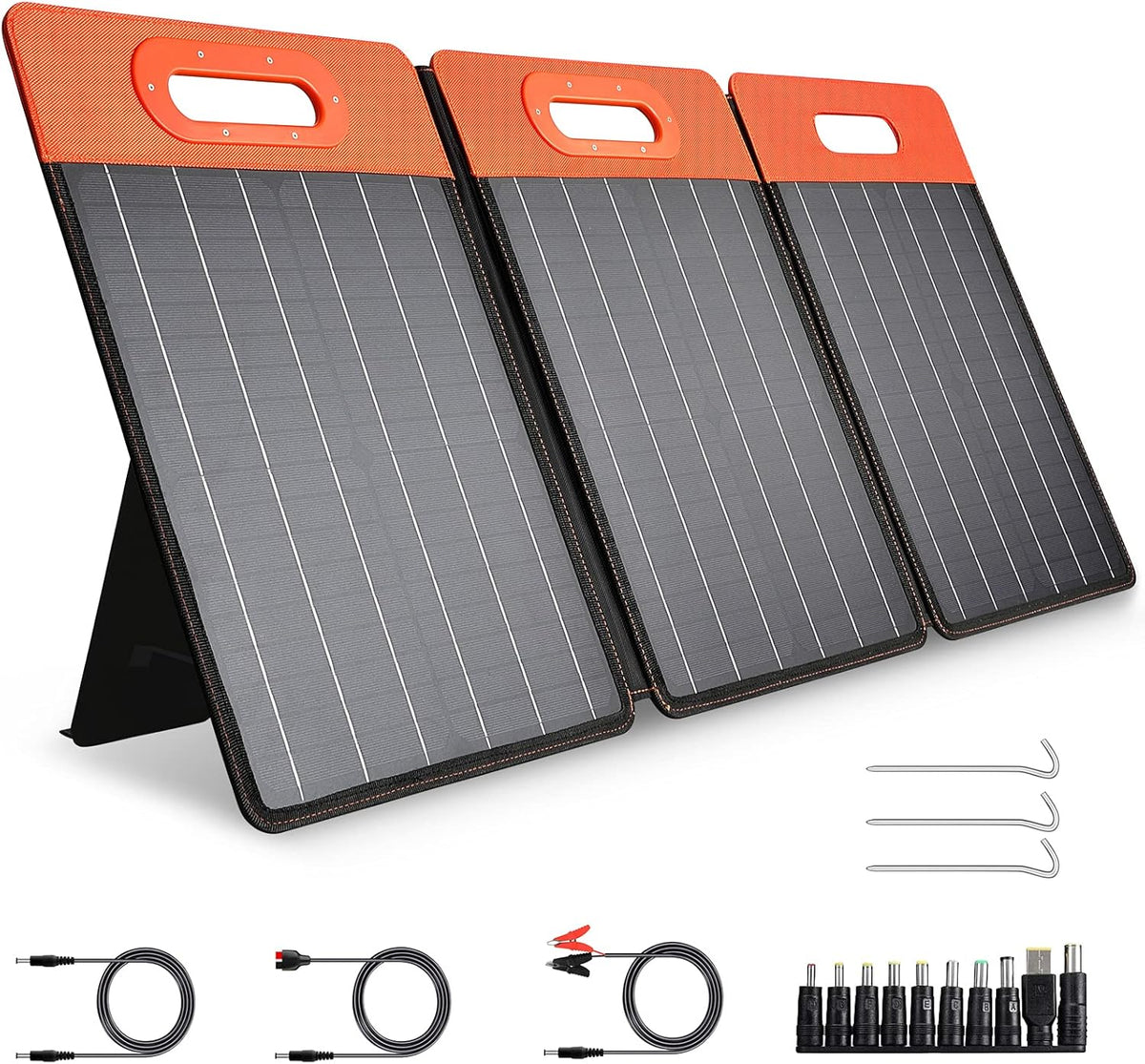 60W Monocrystalline Portable Solar Panel with Adjustable Kickstand F9765