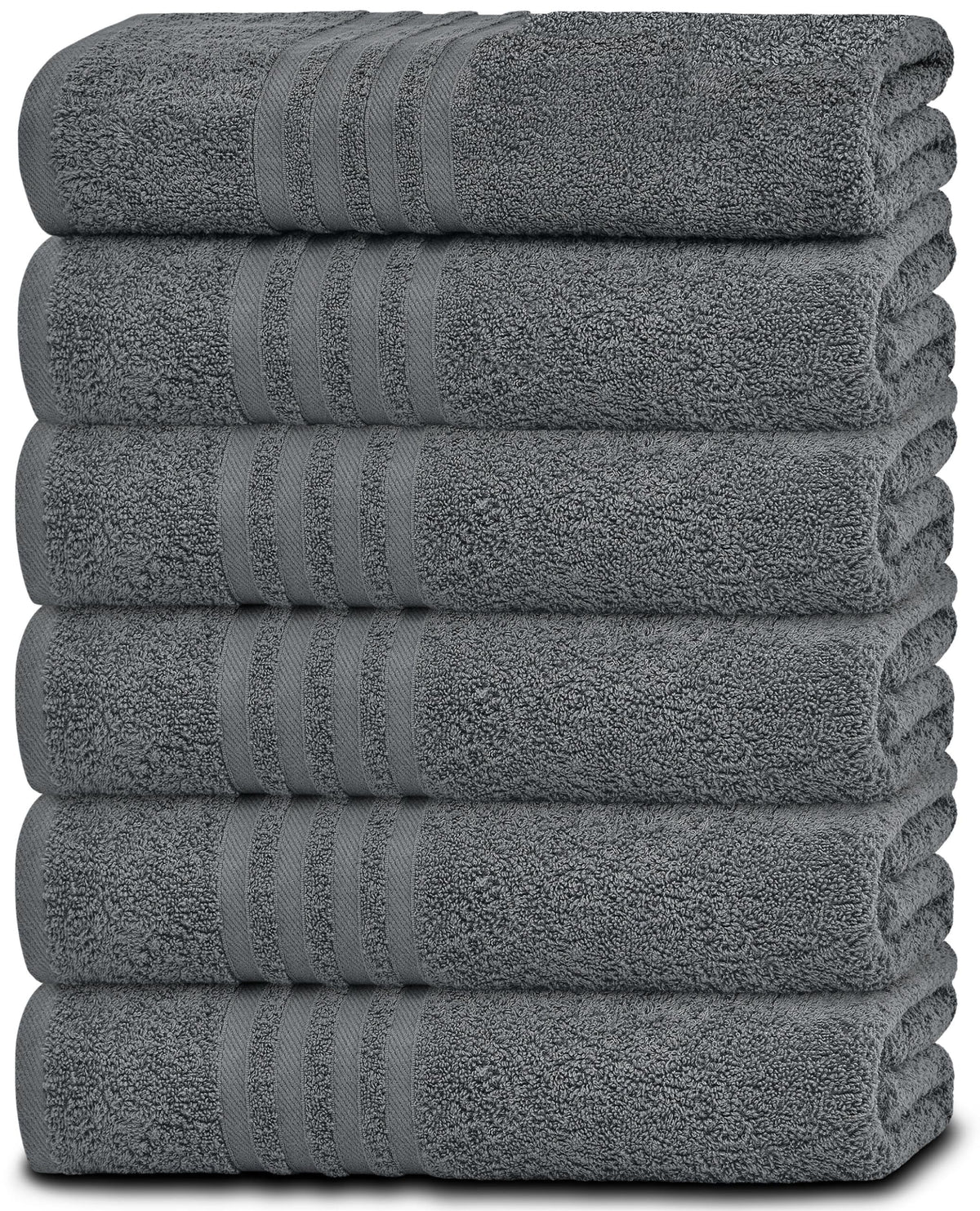 Cotton Bath Towels 24x50 Inch 6 Pack White J484209