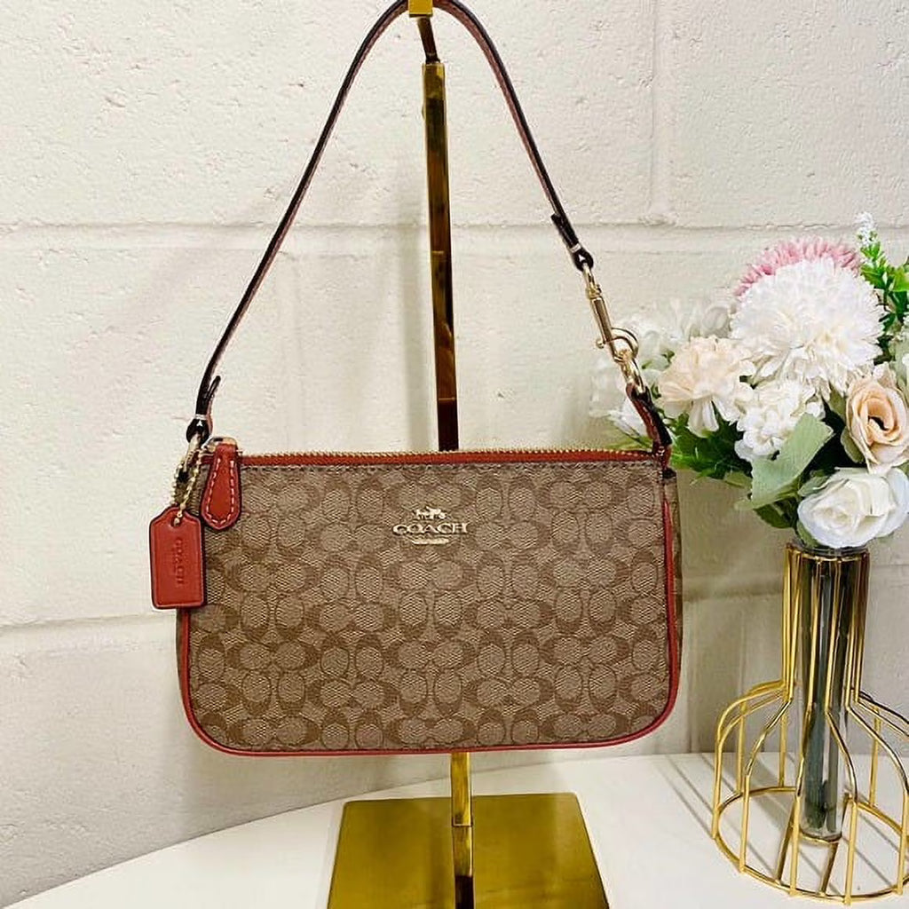 Khaki Terracotta Colorblock Canvas Bag F48115