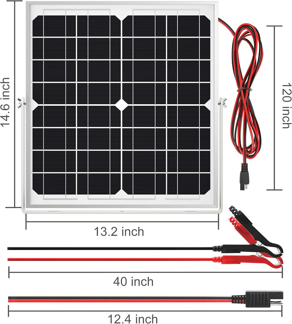 20W 12V Solar Panel Kit with Controller and Adjustable Mount Bracket N105