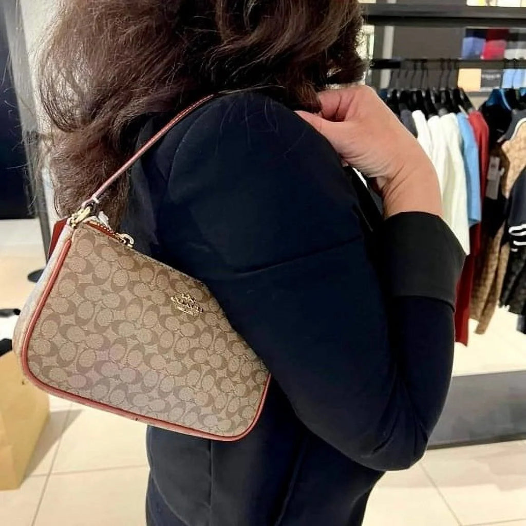 Khaki Terracotta Colorblock Canvas Bag F48115