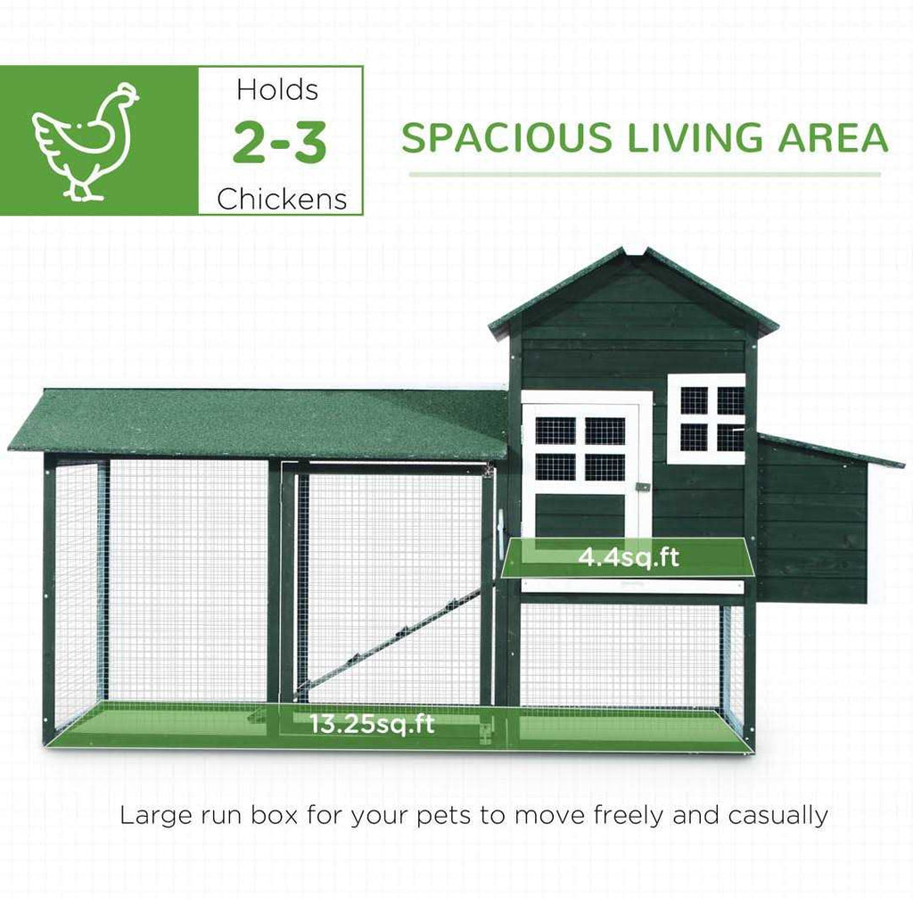 Wooden Chicken Coop with Run Nesting Box E4487