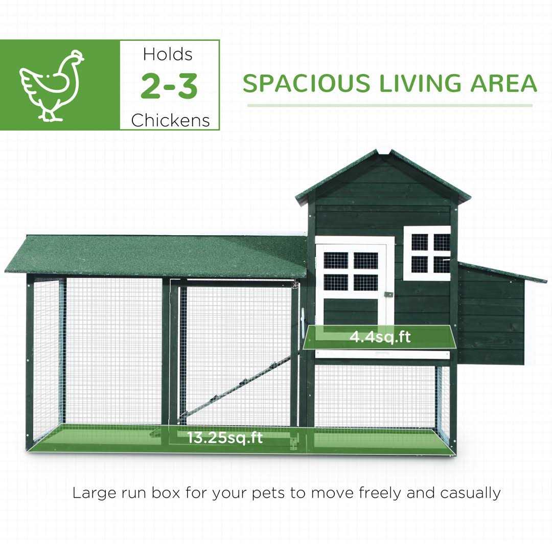 Wooden Chicken Coop with Run Nesting Box E4487