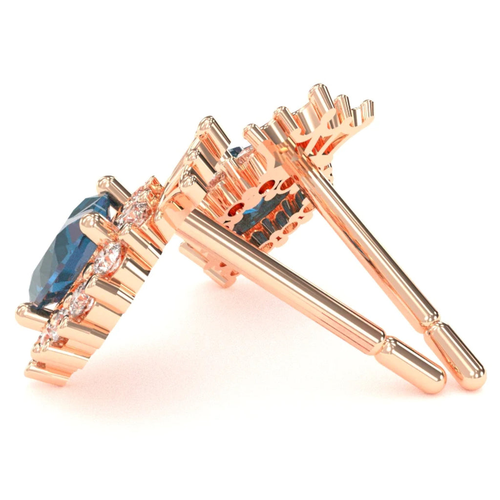 14k Rose Gold Alexandrite Stud Earrings L656332
