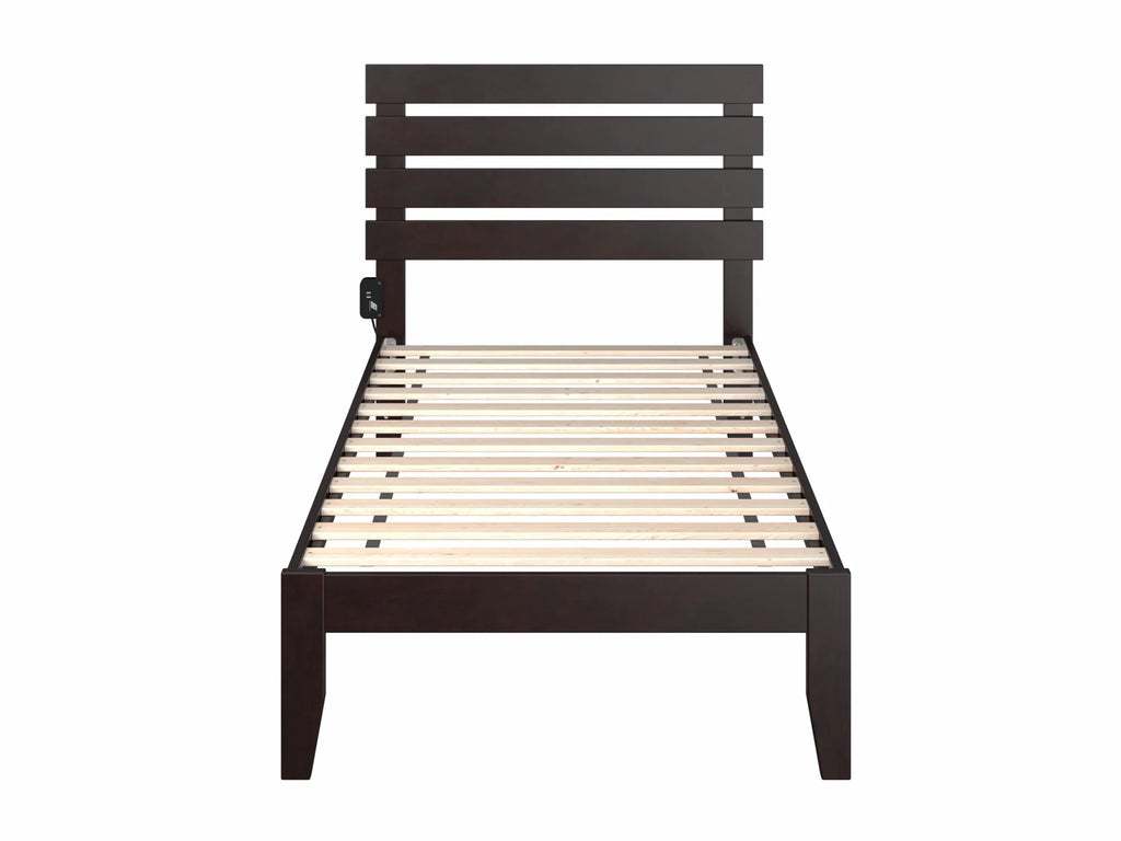 14" Twin Wood Platform Bed Frame with Headboard M593591
