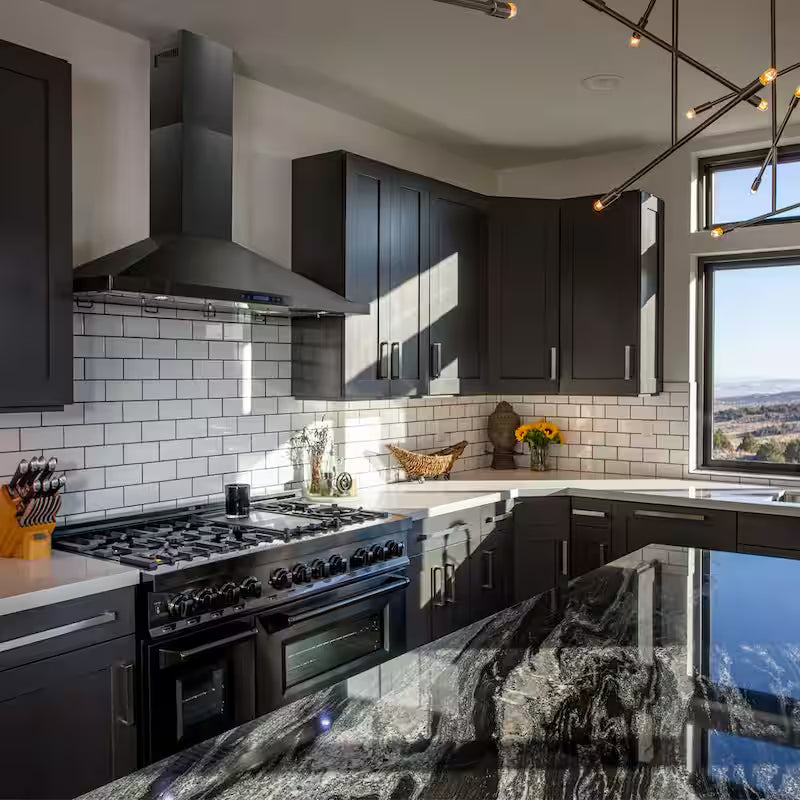 Black Stainless Steel Convertible Wall Mount Range Hood U984998