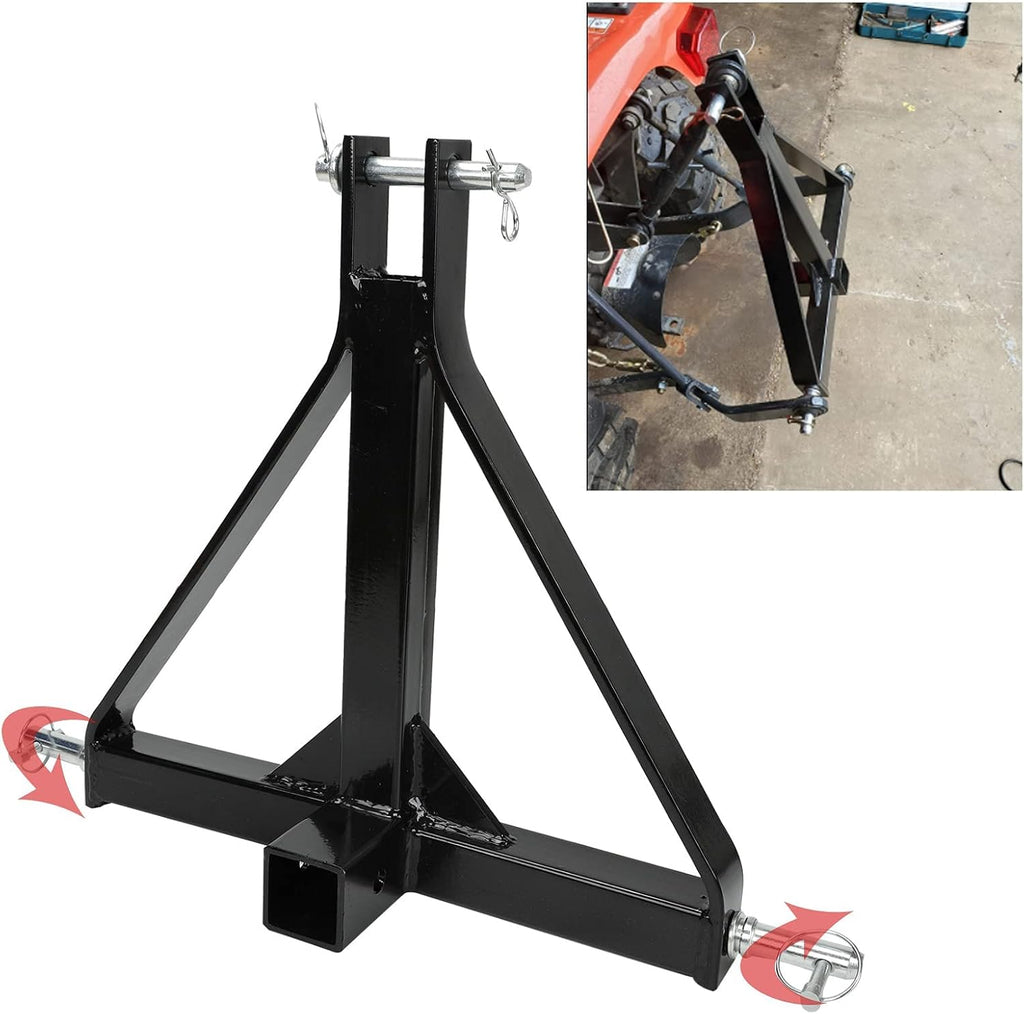2 Receiver 3 Point Trailer Hitch Category 1 Tractor Tow Drawbar Adapter D13397
