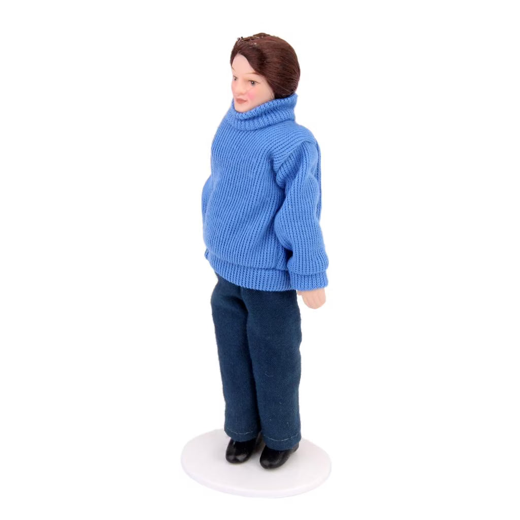 1/12 Dollhouse Miniature Porcelain Doll in Sweater L9603