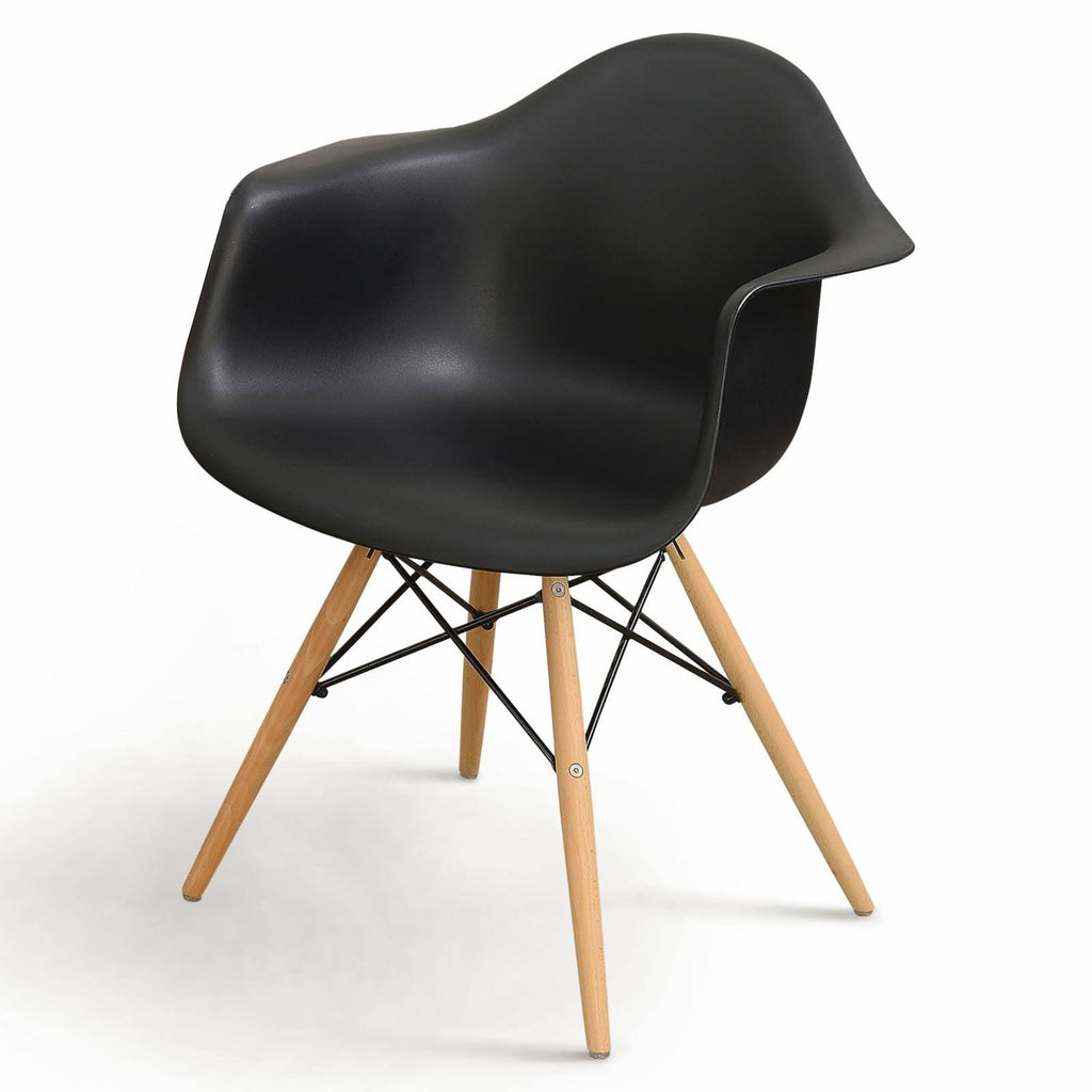 Black Modern Dining Arm Chair Set of 2 M2264