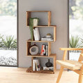 Brown Geometric Bookcase O2308