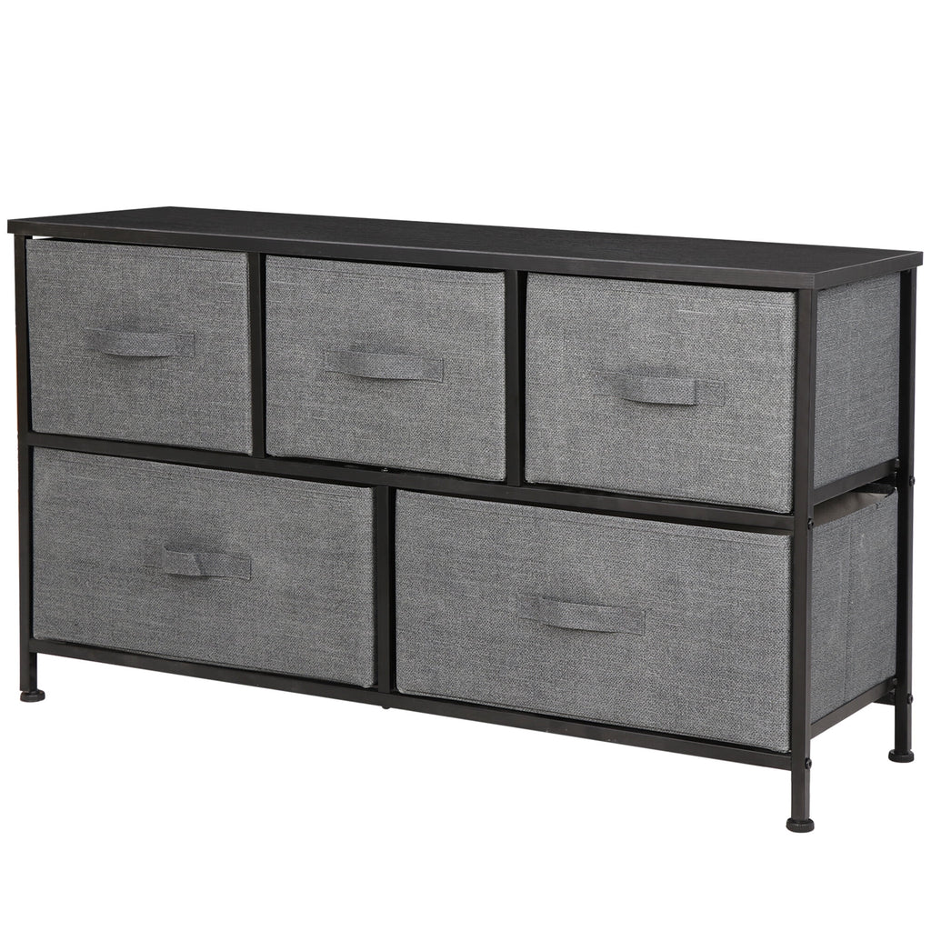 2 Tiers Steel Frame Wide Dresser Storage Tower W906