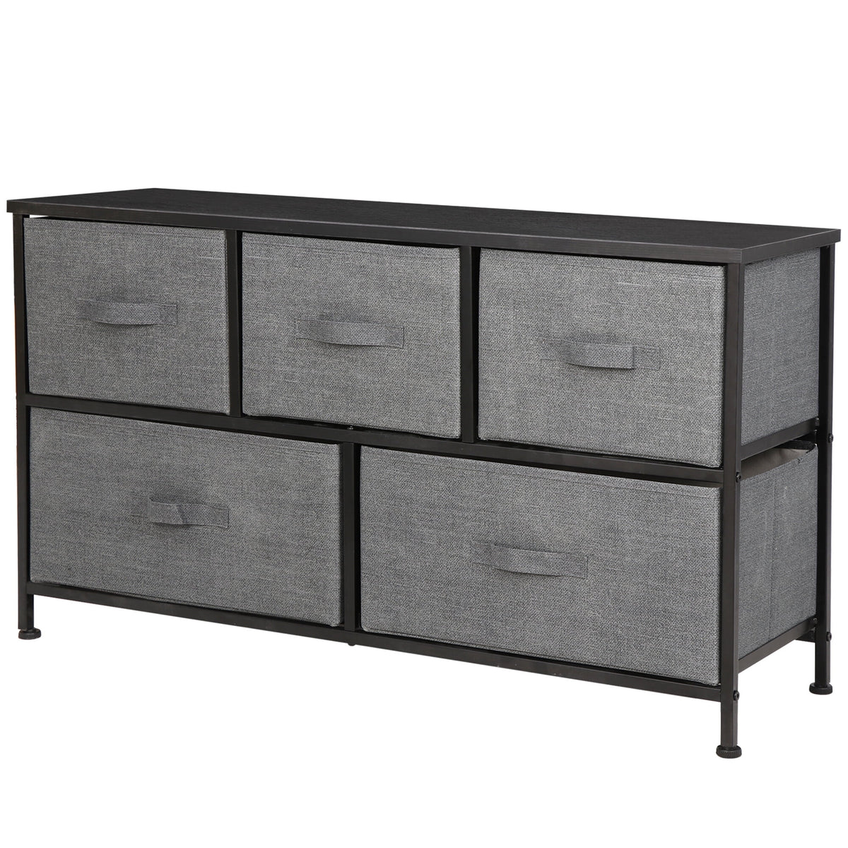 2 Tiers Steel Frame Wide Dresser Storage Tower W906