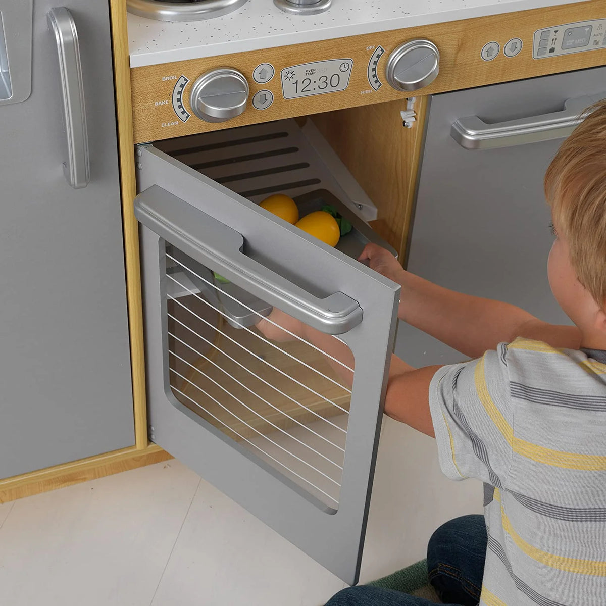Natural Wooden Play Kitchen with Chalkboard G1925