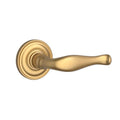 Satin Brass Passage Leverset with Traditional Round Rose E2621