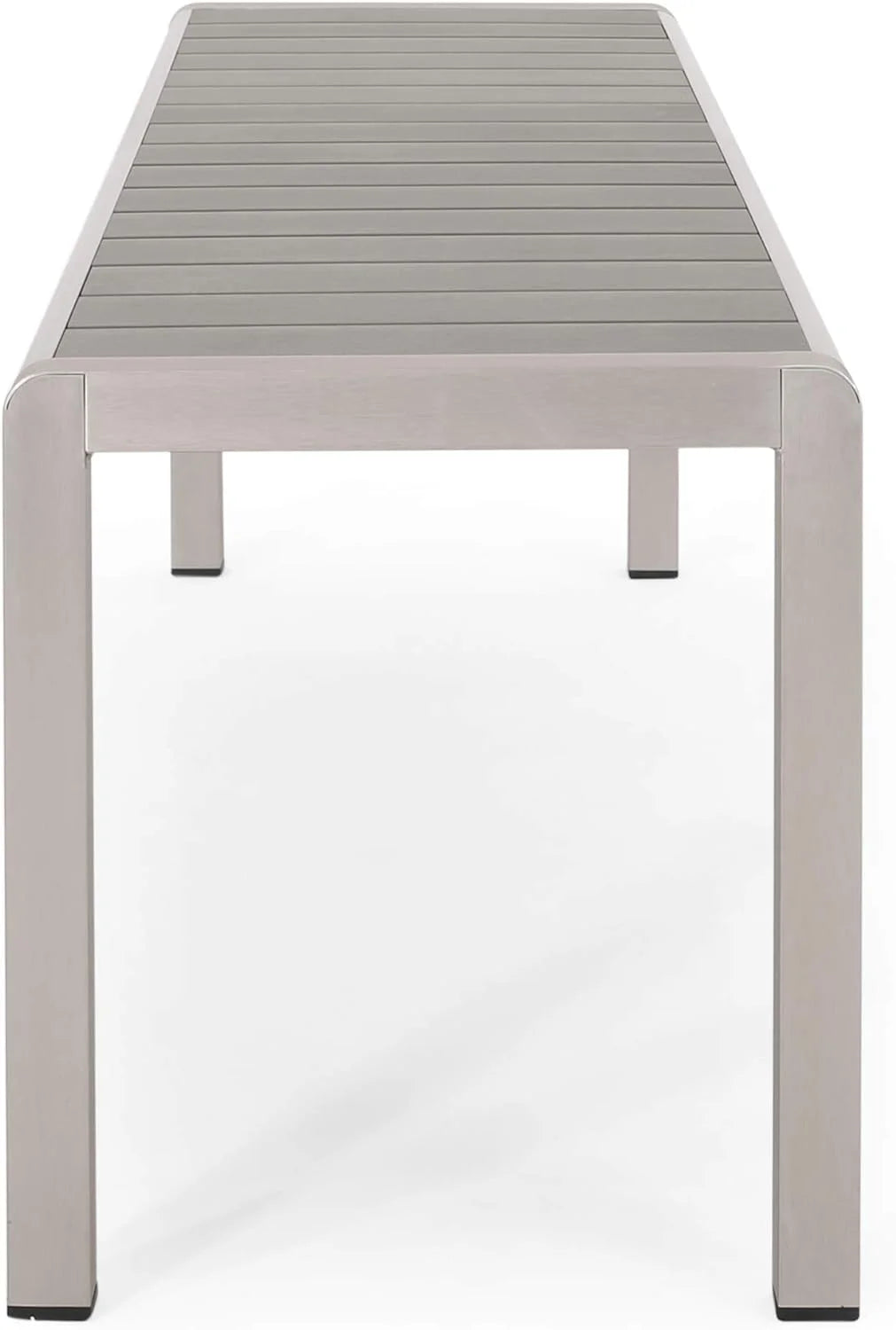Aluminum Dining Bench with Faux Wood Seat G121313