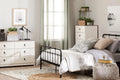 White and Weathered Oak 6 Drawer Double Dresser W8978