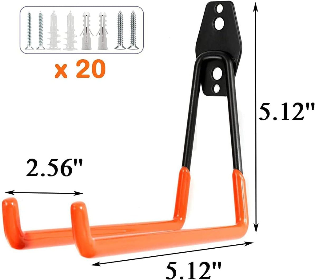 20 Pcs Heavy Duty Wall Mount Utility Hooks with Anti-Slip Coating D90812