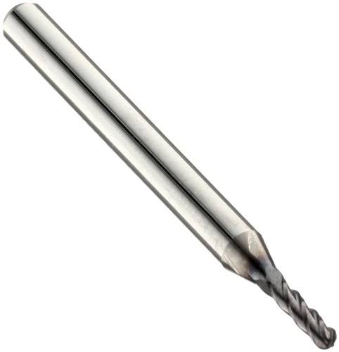 5/8x22 Diam, 3x22 LOC, 4 Flute Solid Carbide Ball End Mill, TiAlN Finish, Single End, 6x22 OAL, 5/8x22 Shank Dia R807