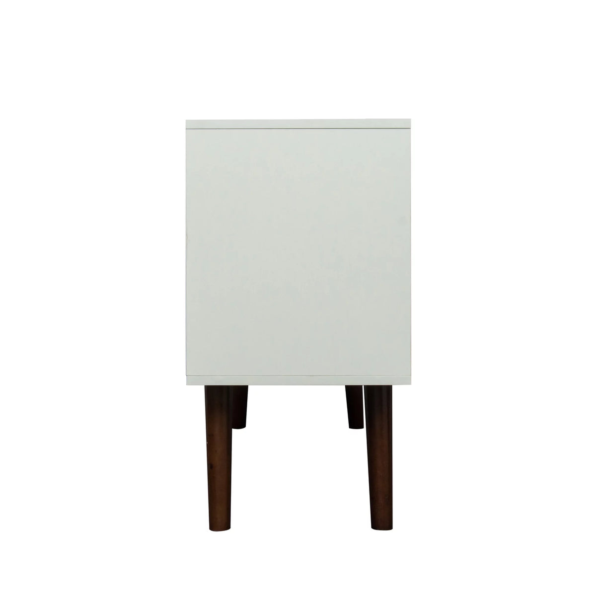 White Particle Board TV Stand with Storage and 2 Shelves T400227