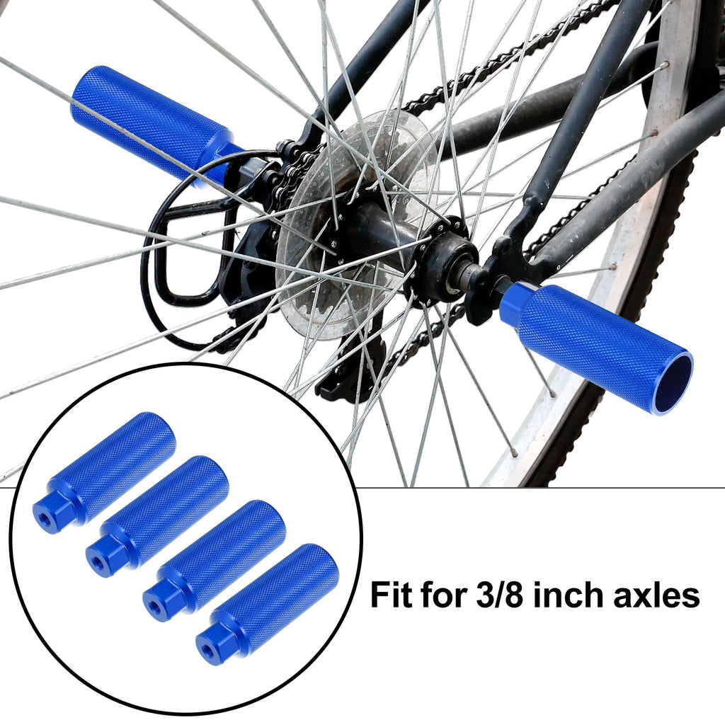 2 Pair Aluminum Alloy Bicycle Footrest Pegs Blue W8236