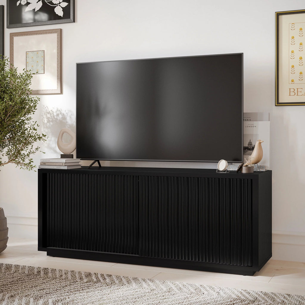 Fluted TV Stand for TVs up to 70" Black R72998