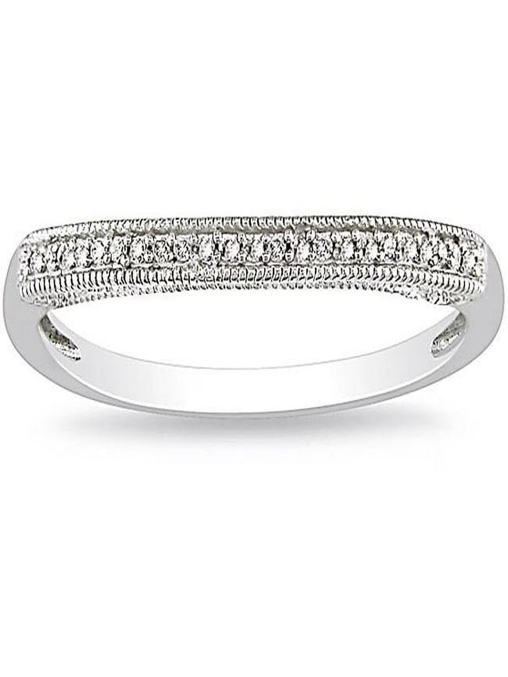 10k White Gold Diamond Wedding Ring Band Z3762