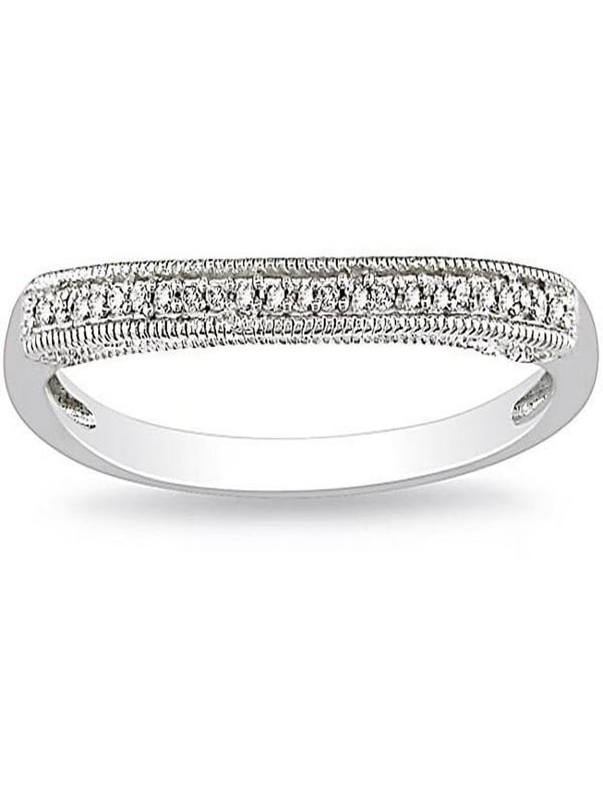 10k White Gold Diamond Wedding Ring Band Z3762