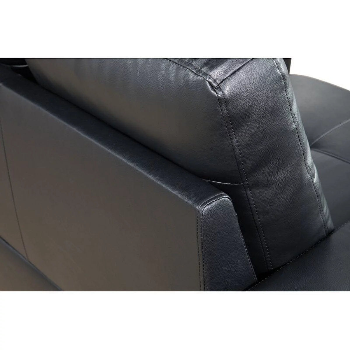 Black Reversible Sectional with Ottoman O763209