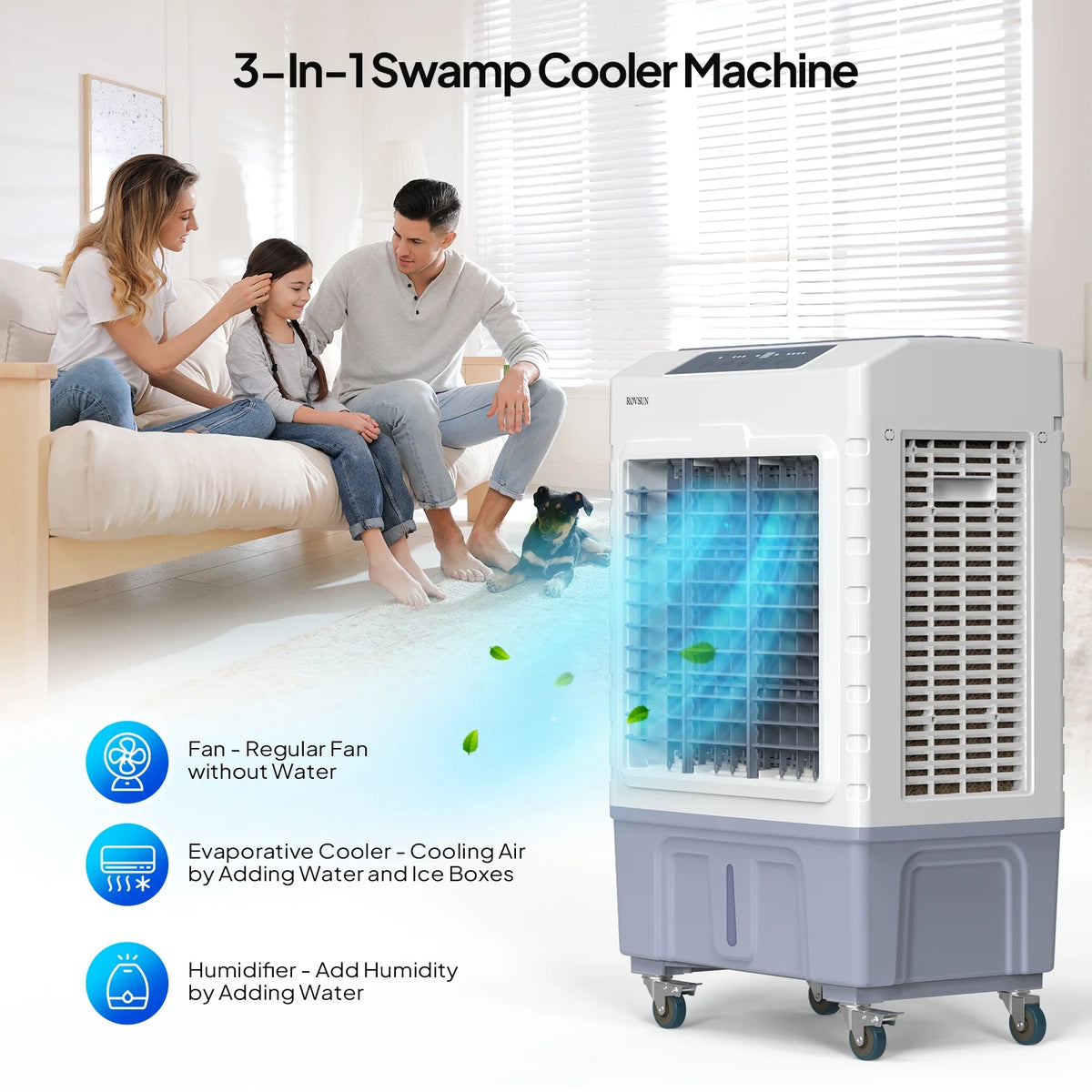 Portable Evaporative Swamp Cooler with 10.5Gal Water Tank U526733
