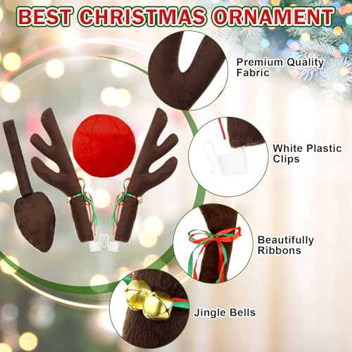 Car Reindeer Antlers with Red Nose & Tail R76656