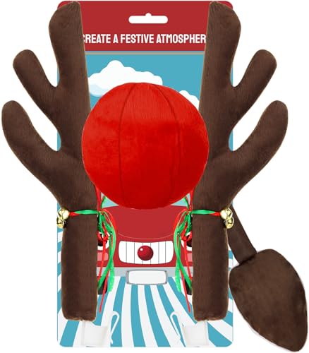 Car Reindeer Antlers with Red Nose & Tail R76656