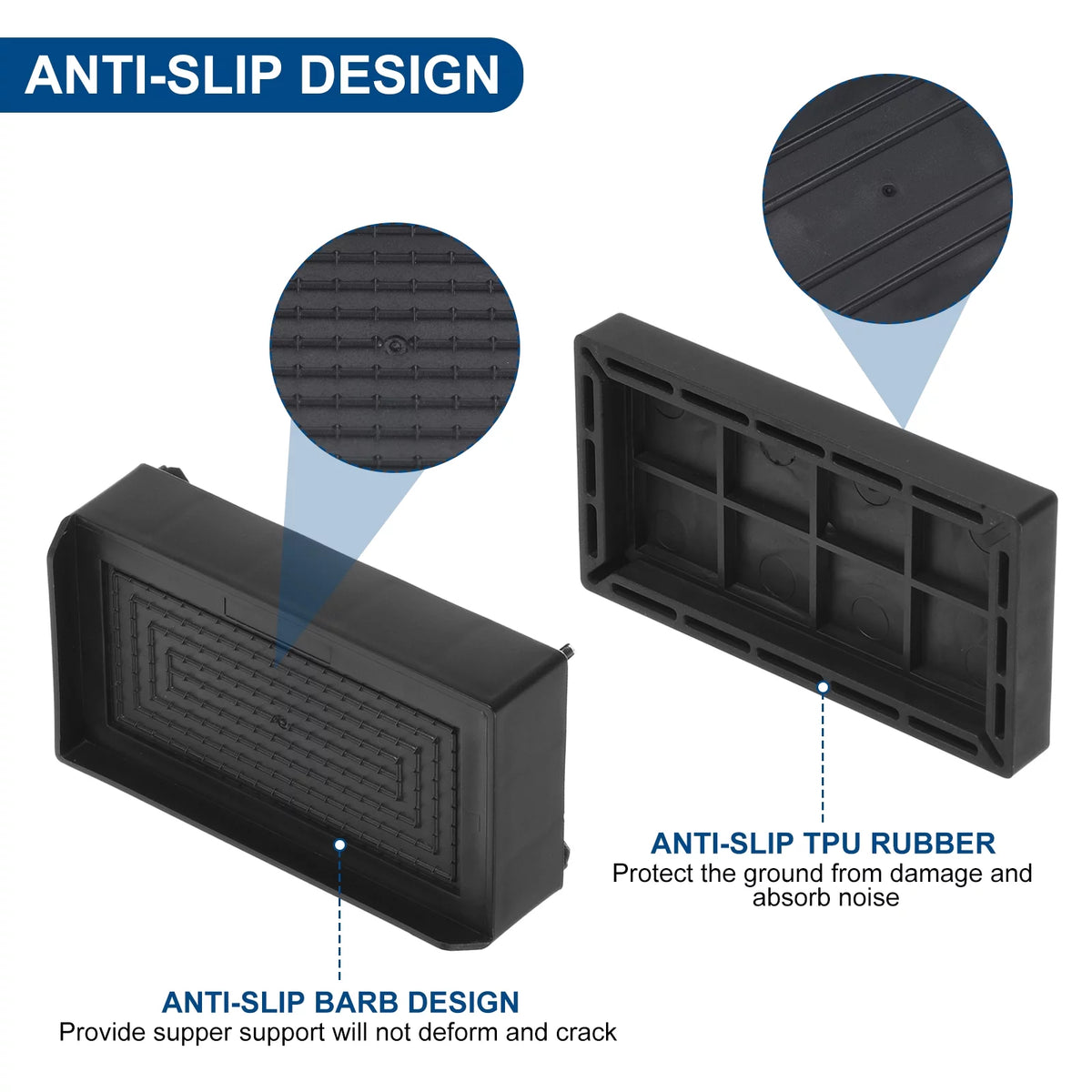 Black 4 Pack Adjustable Stackable Furniture Risers W944